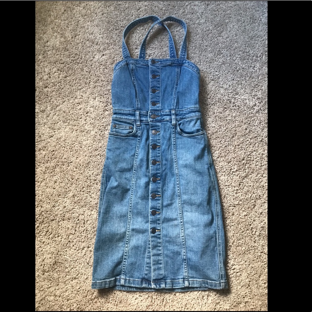 Free People Jean Denim Dress Overall Sz Sm